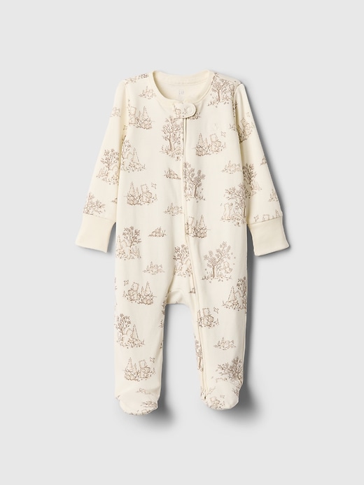 1 of 8 showing, with the color Toile print of product Baby First Favorites Supima® Footed One-Piece