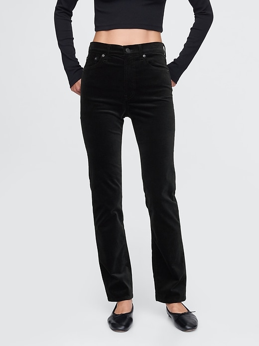 Image number 2 showing, High Rise Velvet '90s Straight Pants