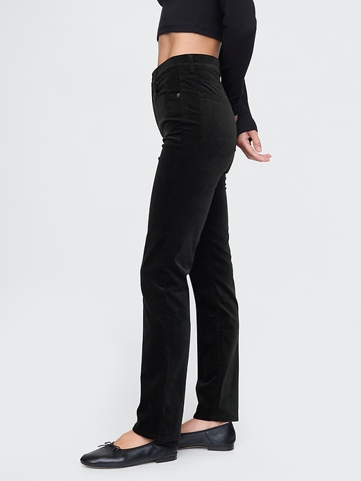 Image number 3 showing, High Rise Velvet '90s Straight Pants