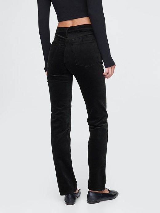 Image number 4 showing, High Rise Velvet '90s Straight Pants
