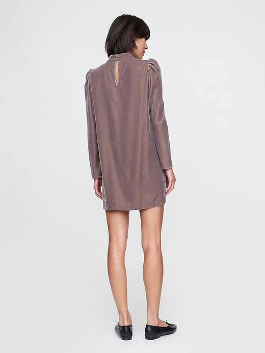 Image number 2 showing, Recycled Velvet Puff-Sleeve Mini Dress