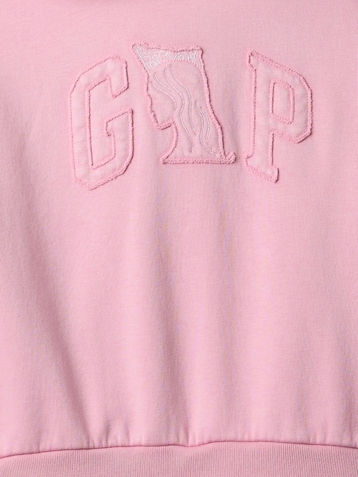 3 of 8 showing, with the color Sunrise pink of product Kids Wicked VintageSoft Ruffle Hoodie