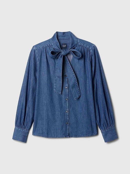 ralph lauren bow tie denim shirt