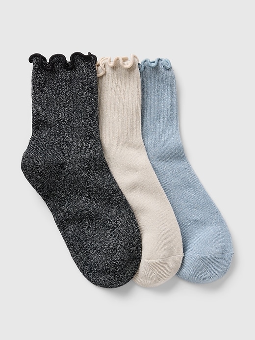 1 of 8 showing, with the color multi of product Kids Shimmer Crew Socks (3-Pack)