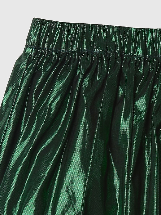 4 of 8 showing, with the color green multi of product Kids Wicked Metallic Pleated Skirt