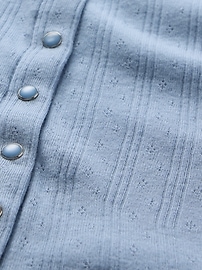 Cropped Pointelle Cardigan
