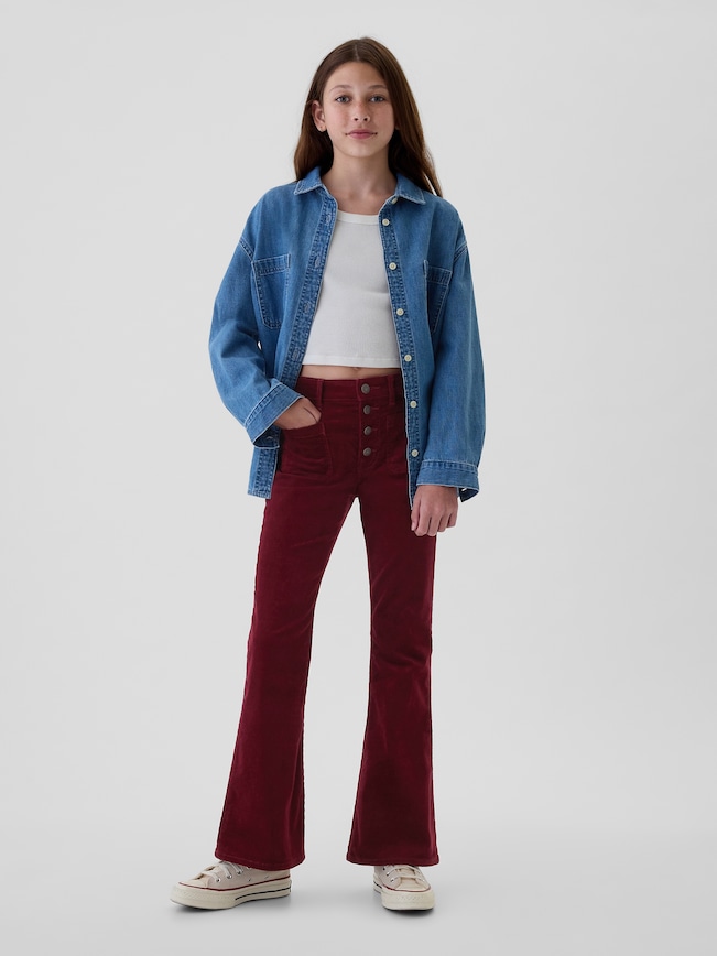 Kids High Rise Corduroy '70s Flare Pants