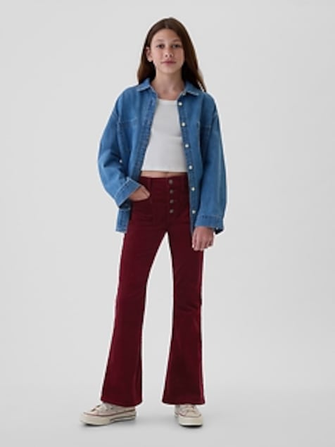 Kids High Rise Corduroy '70s Flare Pants