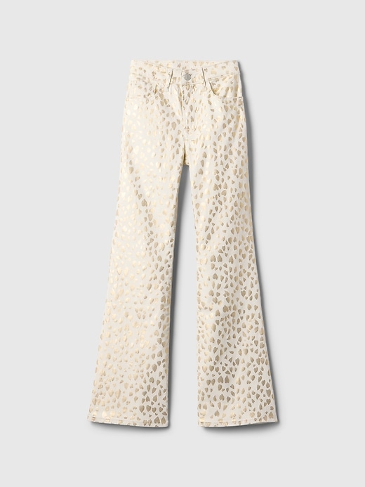 Image number 6 showing, Kids High Rise Leopard Foil '70s Flare Jeans
