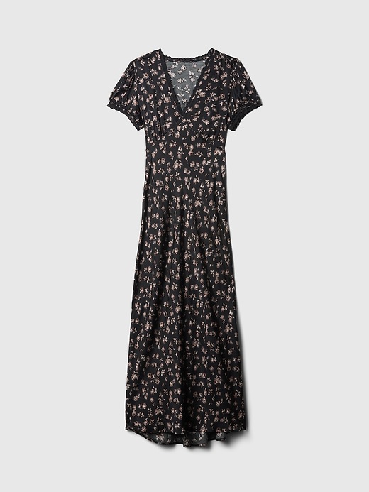 knee length dresses for ladies Teagan Floral Hand Crochet Midi Dress / Blue | Meshki