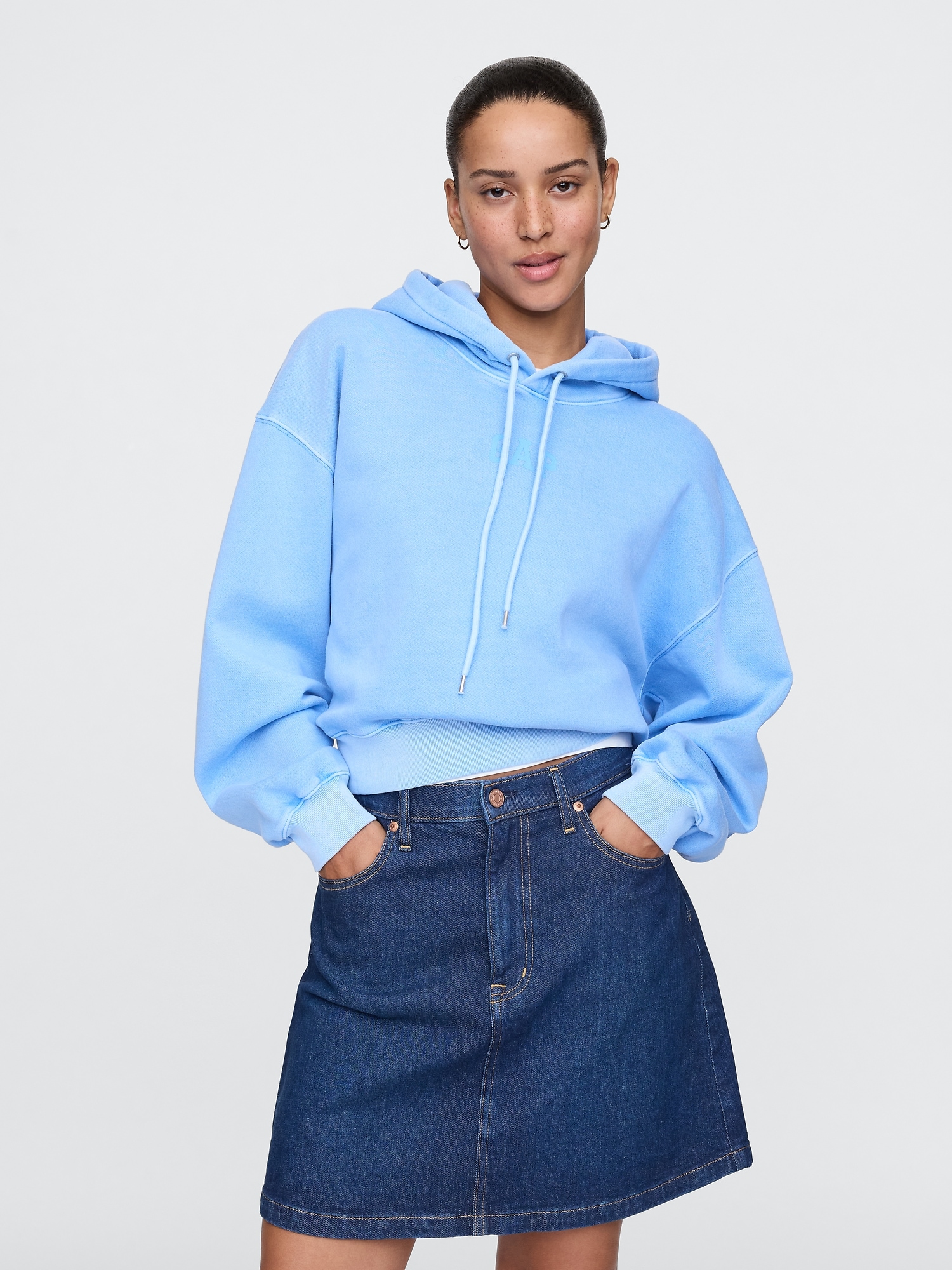 90 Logo Original Cropped Hoodie 【9090 girl】 – YZ
