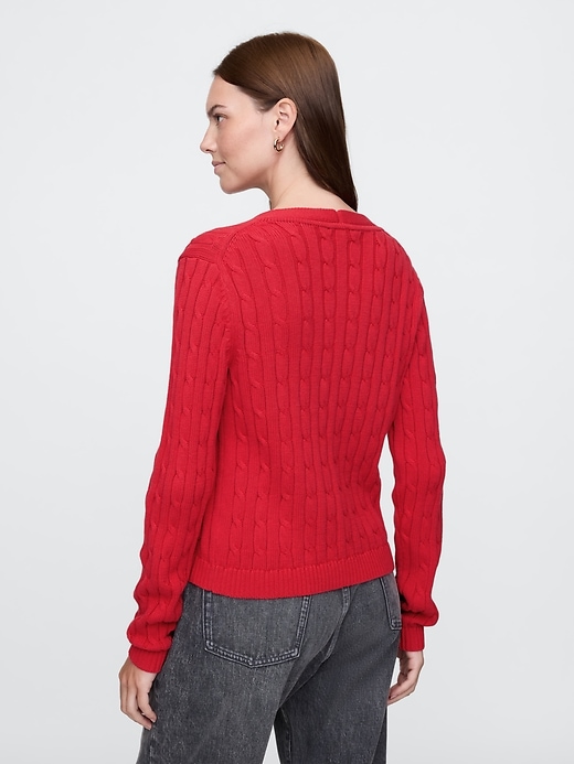 2 of 8 showing, with the color modern red of product Cable-Knit Cardigan