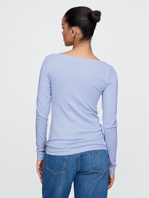 2 of 8 showing, with the color blue crystal of product Modern Boatneck T-Shirt
