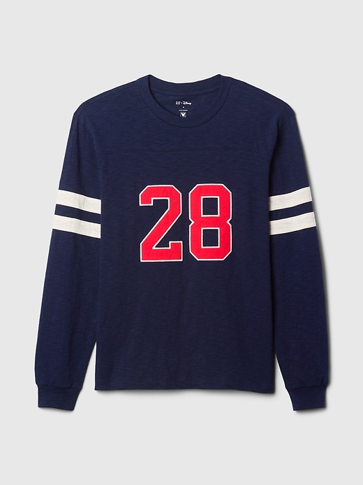 7 of 8 showing, with the color navy uniform of product Gap × Disney Varsity Jersey T-Shirt