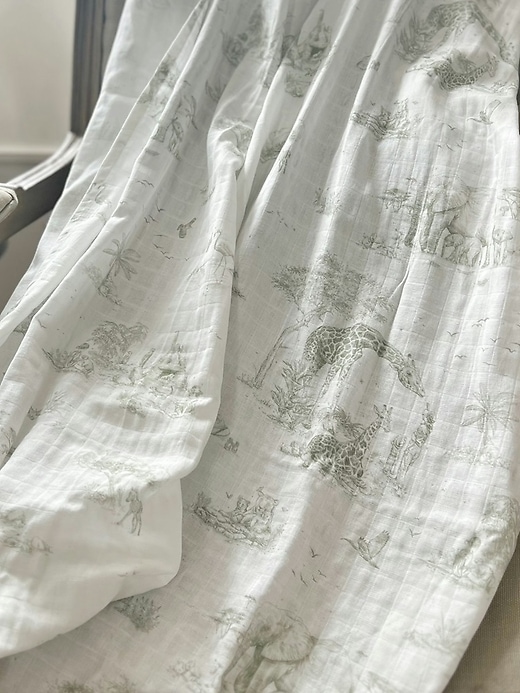 Image number 10 showing, The Gilded Bird Linen Leaves Organic Cotton Muslin Swaddle