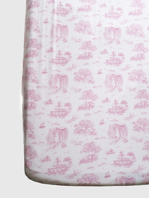 Image number 7 showing, The Gilded Bird Linen Leaves Fitted Crib Sheet