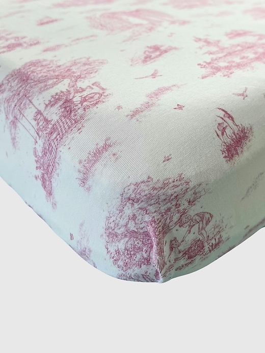 Image number 10 showing, The Gilded Bird Linen Leaves Fitted Crib Sheet