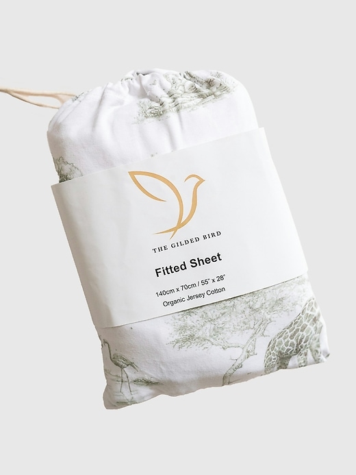 Image number 2 showing, The Gilded Bird Safari Toile Fitted Crib Sheet