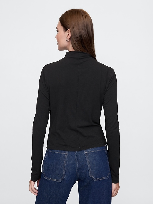 2 of 8 showing, with the color Black of product Featherweight Cropped Turtleneck