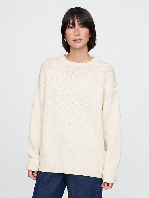 Image number 1 showing, 100% Cotton Oversized Boyfriend Sweater