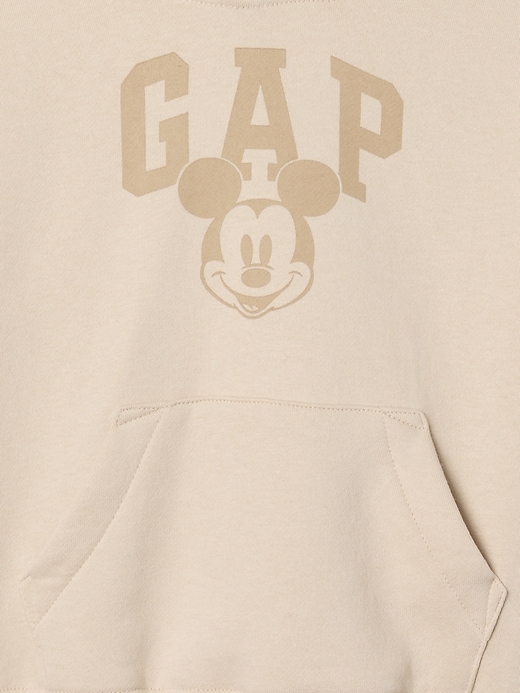 4 of 8 showing, with the color bedrock beige of product Gap × Disney Baby Vintage Soft Mickey Mouse Logo Hoodie