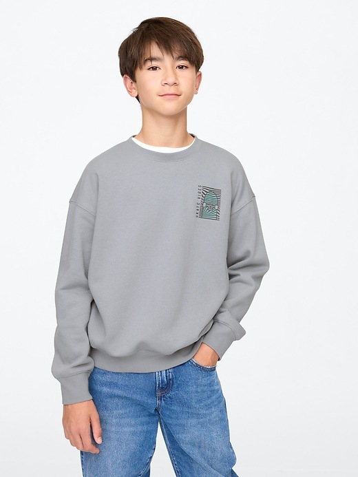 1 of 8 showing, with the color pilot grey of product Kids VintageSoft Relaxed Sweatshirt