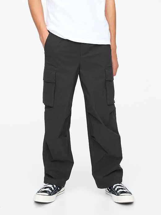 2 of 8 showing, with the color black of product Kids Loose Performance Cargo Pants