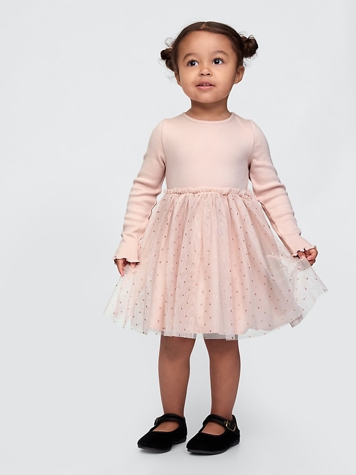 Image number 1 showing, Baby & Toddler 2-in-1 Ruffle Tulle Dress