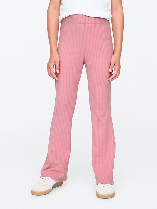 2 of 8 showing, with the color lilas pink of product Kids Rib Flare Leggings