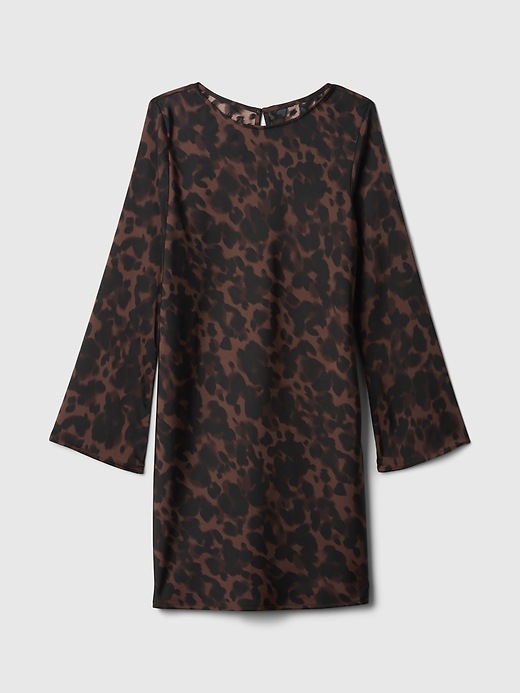 night fever embellished wrap mini dress in black Long Sleeve Embellished Cowl Neck Mini Dress in Black - 4