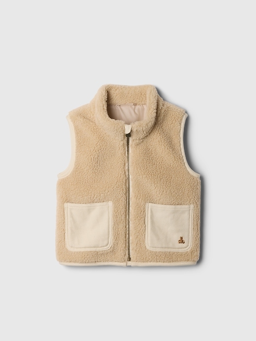 1 of 8 showing, with the color Bedrock beige of product Baby & Toddler Sherpa Vest