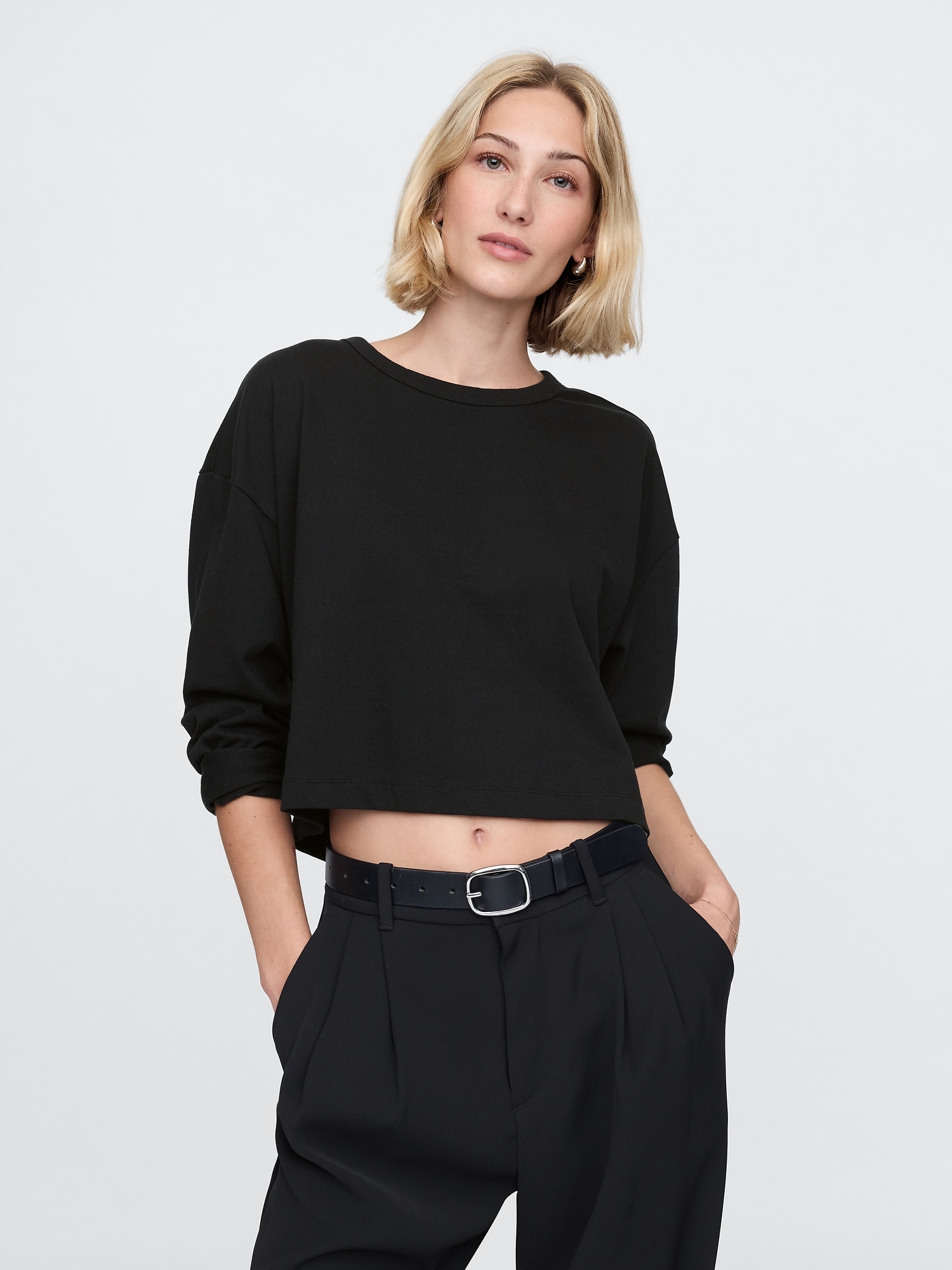 Organic Heavyweight Cotton Vintage Cropped T-Shirt