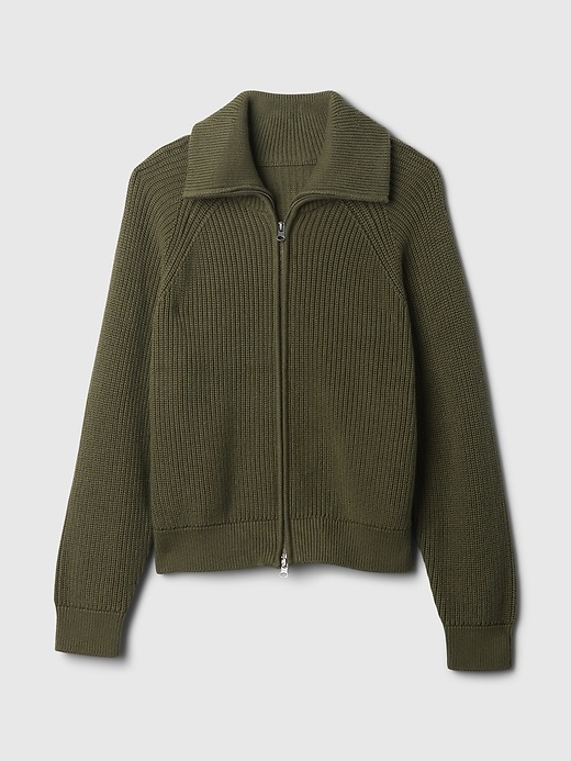 Shaker-Stitch Zip Cardigan | Gap