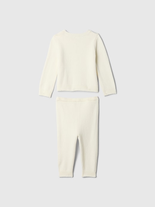 2 of 8 showing, with the color Ivory frost of product Baby Sweater Outfit Set