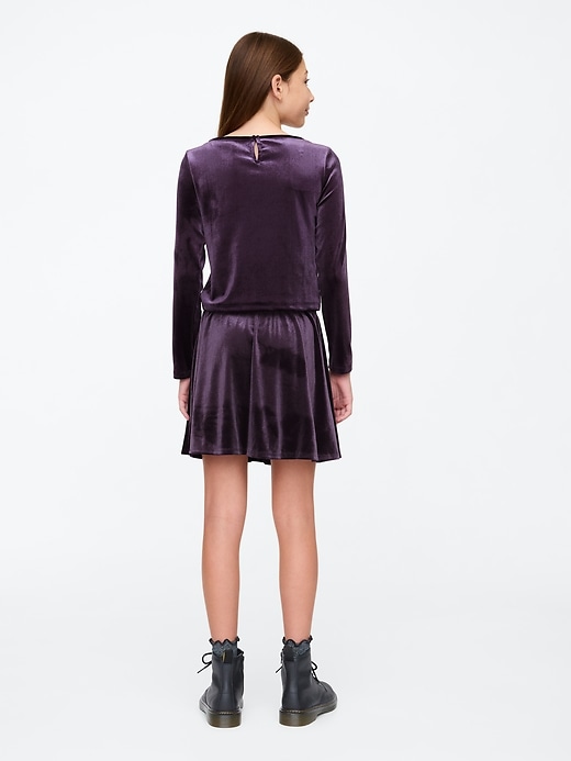 2 of 8 showing, with the color sugar plum of product Kids Velvet Outfit Set