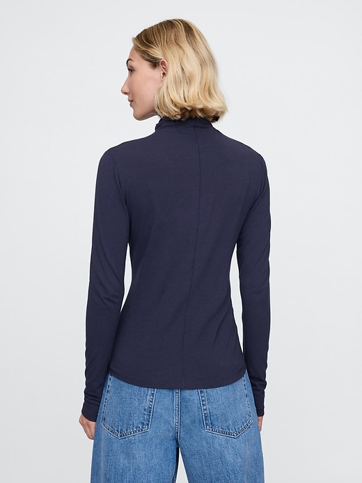 2 of 8 showing, with the color navy blue of product Featherweight Turtleneck