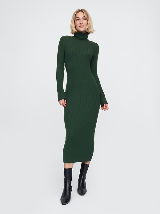 slim fit dress slacks Always Chic Emerald Green Long Sleeve Sweater Dress main image 1