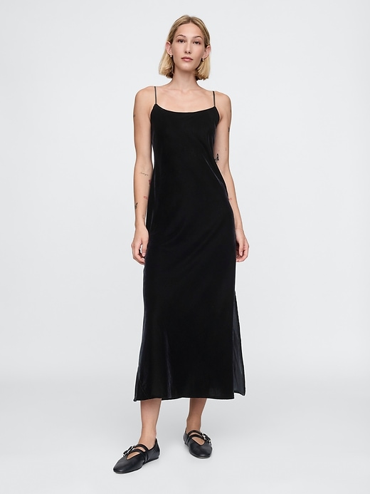 Recycled Velvet Maxi Slip Dress | Gap