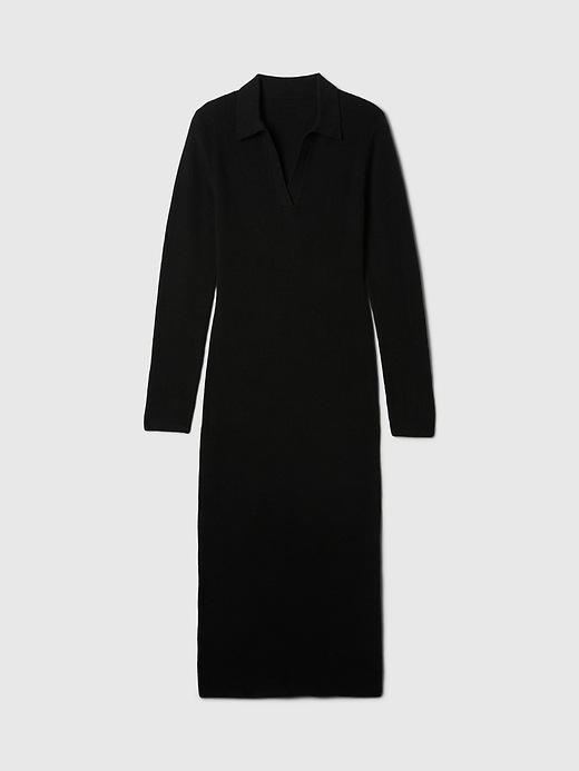 Image number 7 showing, CashSoft Rib Midi Polo Sweater Dress