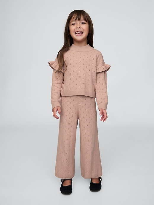 1 of 8 showing, with the color Fawn beige of product Baby & Toddler CashSoft Pointelle Pants