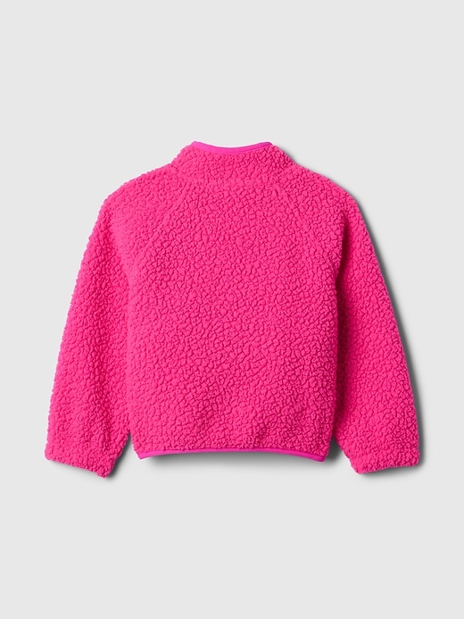 2 of 8 showing, with the color super pink neon of product Baby & Toddler Sherpa Half-Zip Pullover