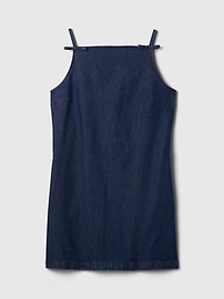 Square-Neck Denim Mini Dress