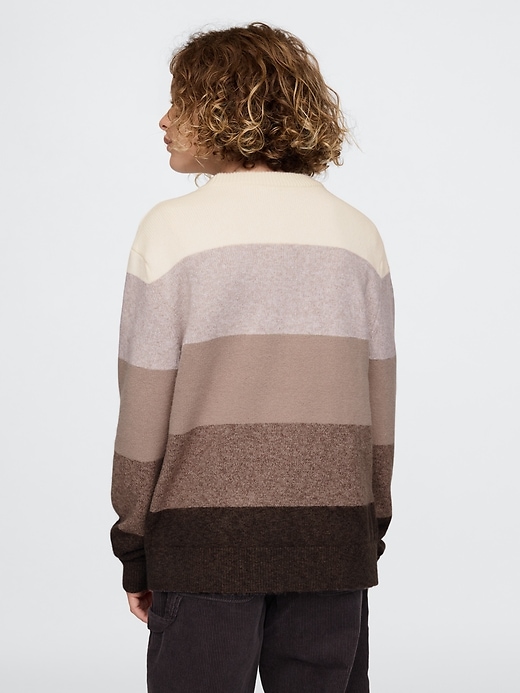 2 of 8 showing, with the color neutral stripe of product Kids CashSoft Striped Crewneck Sweater