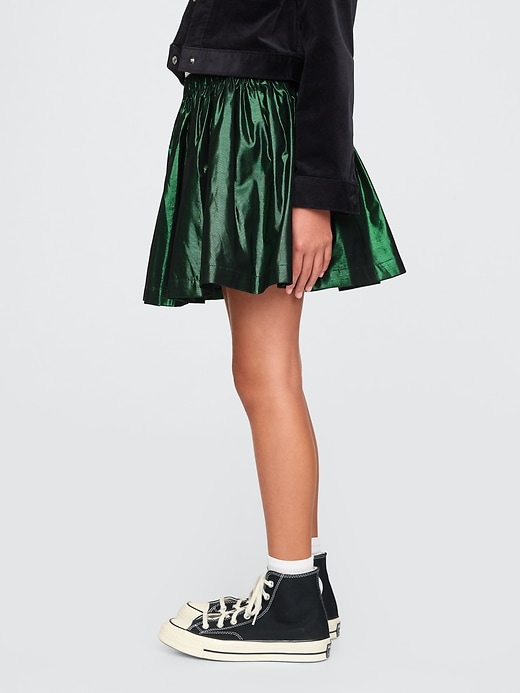 3 of 8 showing, with the color green multi of product Kids Wicked Metallic Pleated Skirt