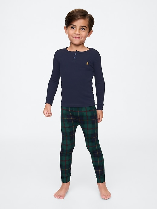 Image number 1 showing, Baby & Toddler Organic Brushed Cotton Henley PJ Set