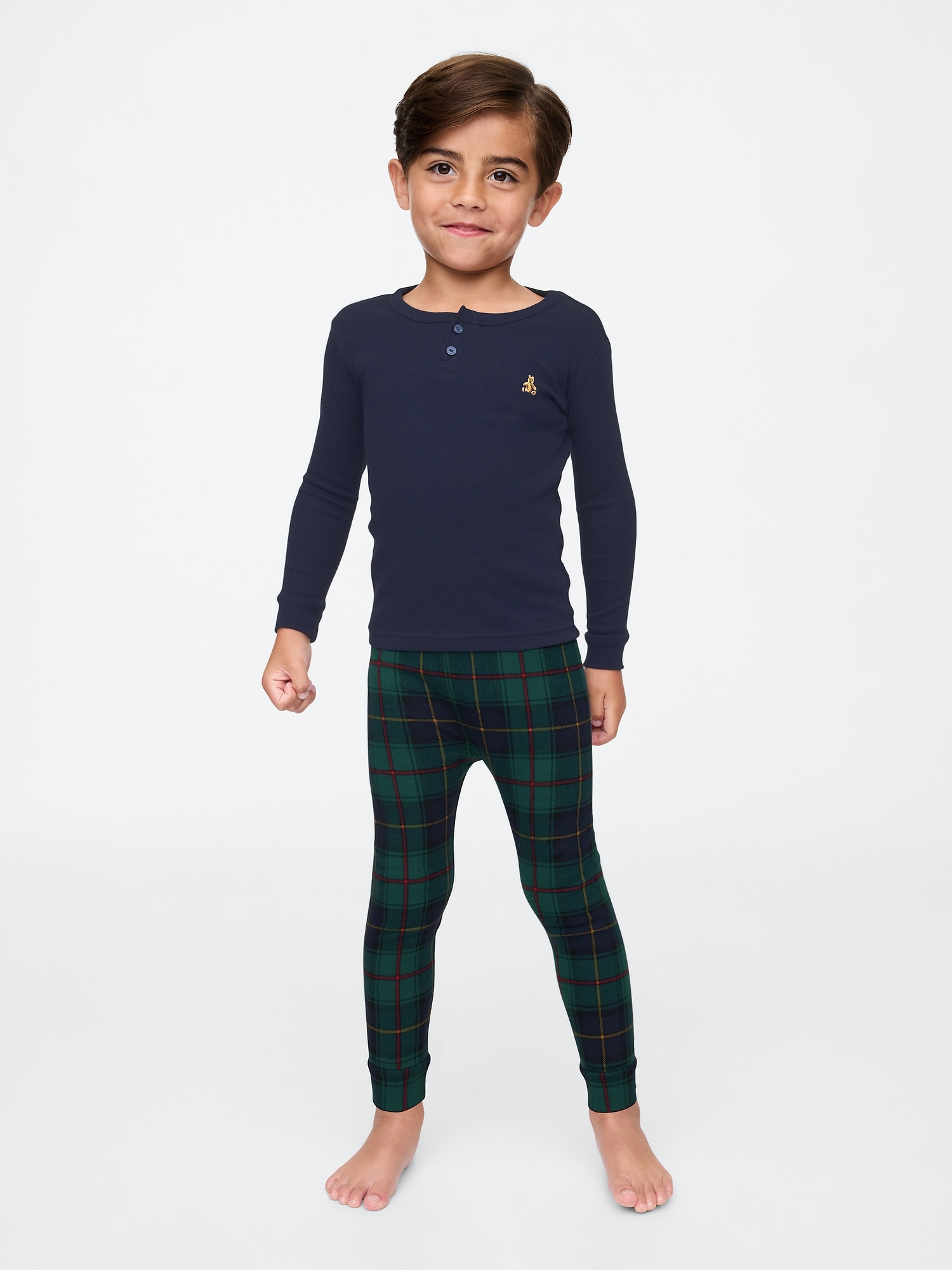 Baby & Toddler Organic Brushed Cotton Henley PJ Set