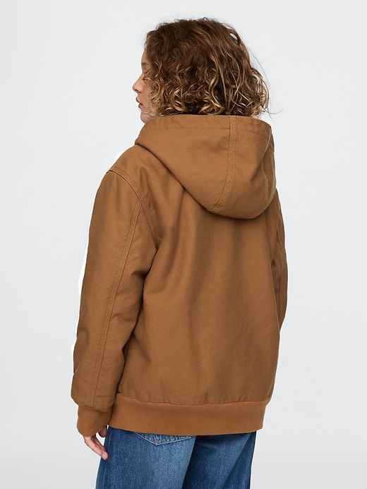 Image number 2 showing, Kids Cozy Canvas Hooded Jacket