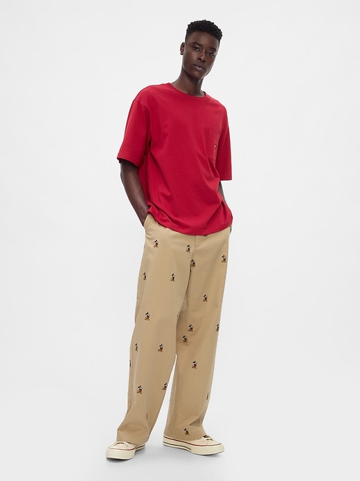 3 of 8 showing, with the color Mickey Mouse sled red of product Gap × Disney Heavyweight Pocket T-Shirt