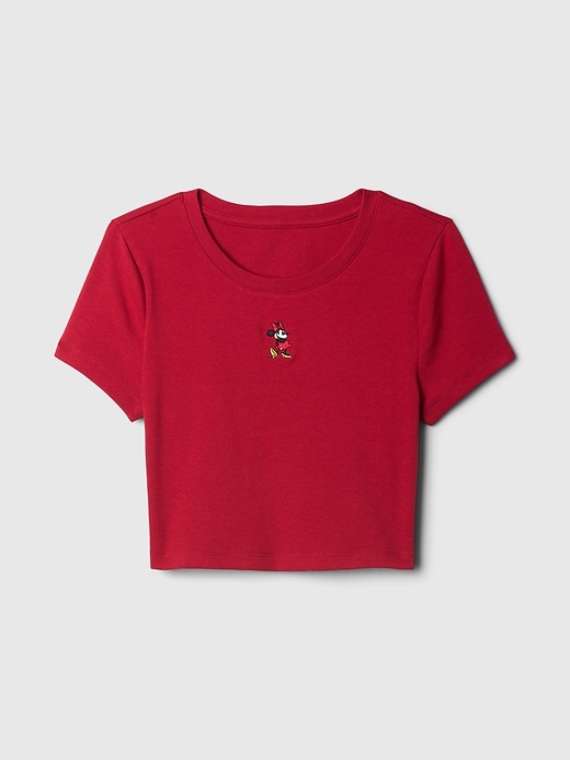 5 of 8 showing, with the color Minnie Mouse sled red of product Gap × Disney Cropped Crewneck T-Shirt
