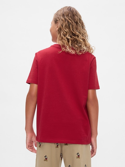 2 of 8 showing, with the color Mickey Mouse sled red of product Gap × Disney Kids Pocket T-Shirt